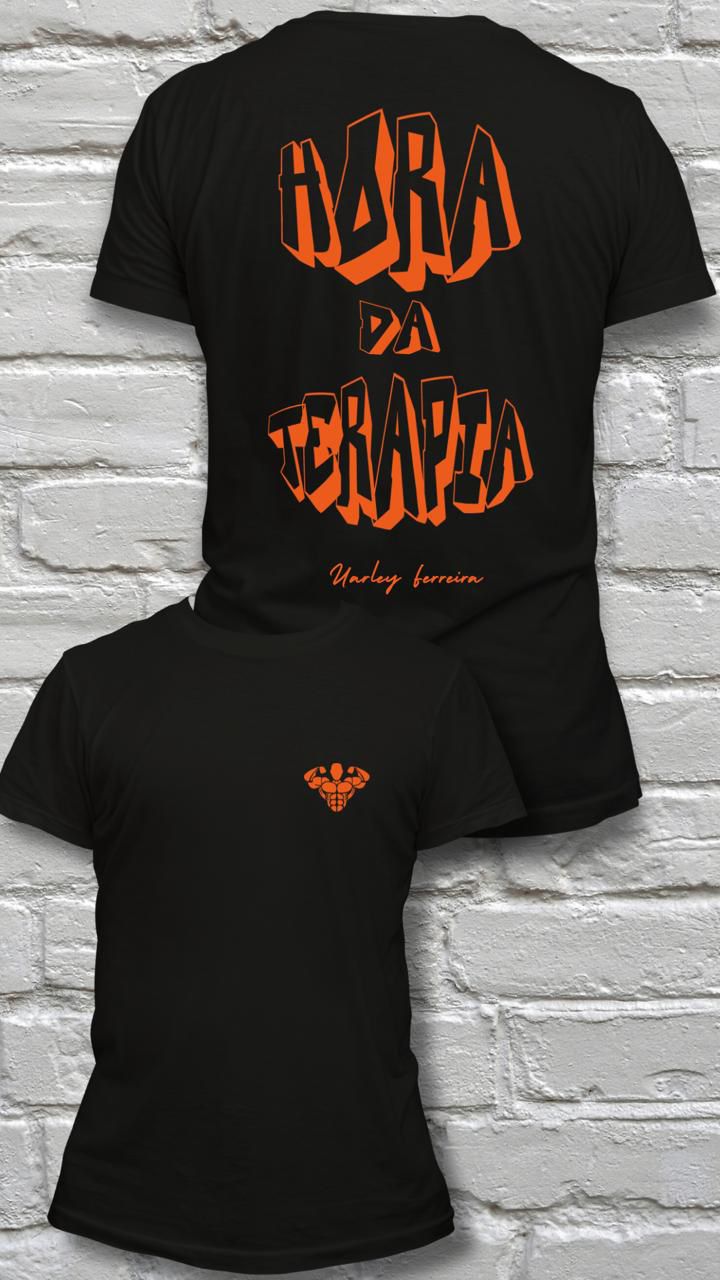 Camiseta H.T Preta e Laranja