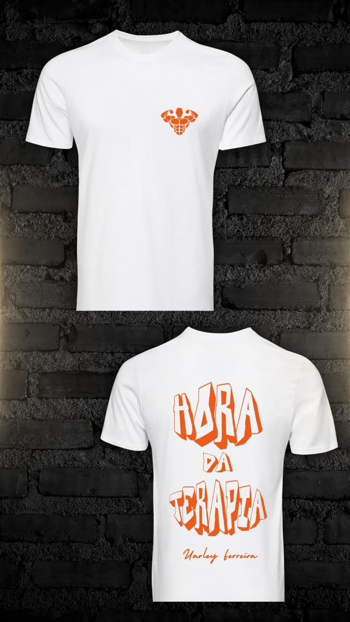 Camiseta H.T Branca e Laranja